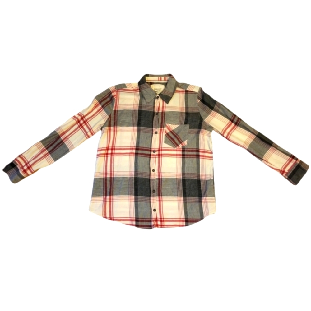 Forever 21 Red Plaid Button Down Shirt Women's Size Large